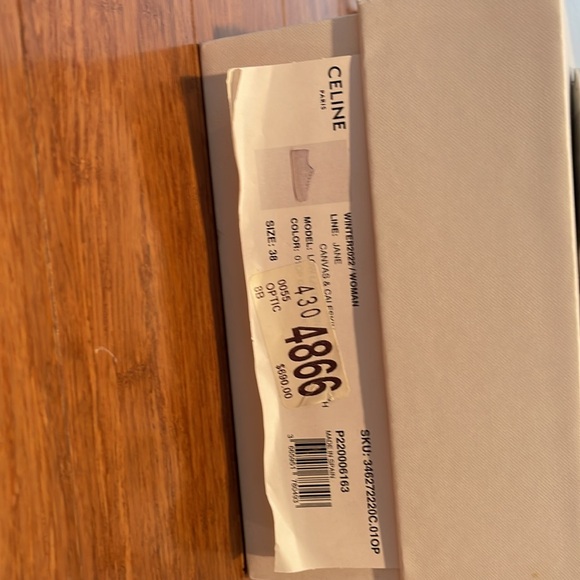 Celine Paris Jane Platform Canvas & Calfskin Sneaker Size 38 / US 8 NIB - Picture 7 of 12